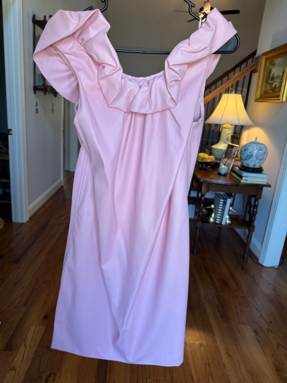 Pink Ruffled Neck Sheath Dress TRINA TURK
